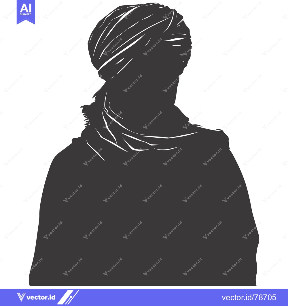 Premium Vector of Silhouette of a Person Wearing a Turban