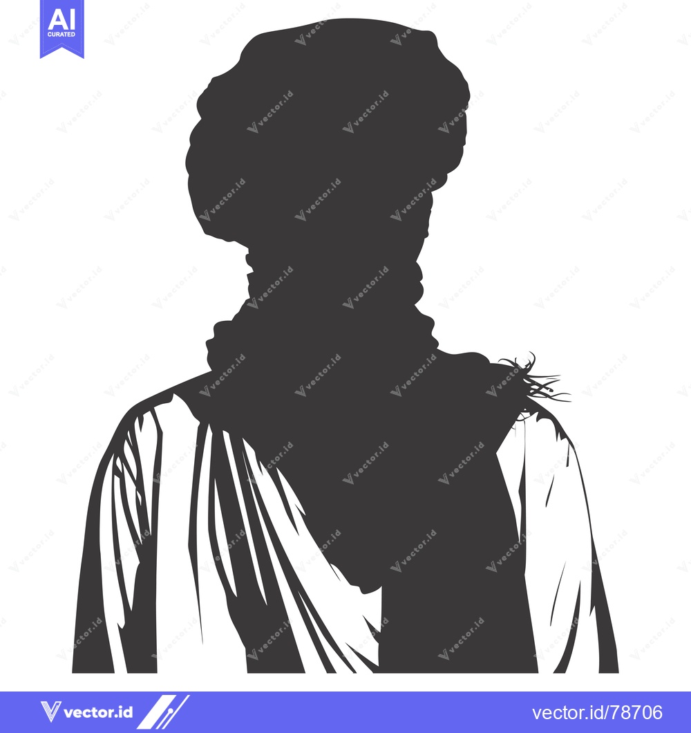Premium Vector dari Silhouette of a Person Wearing a Headscarf and a Long Robe