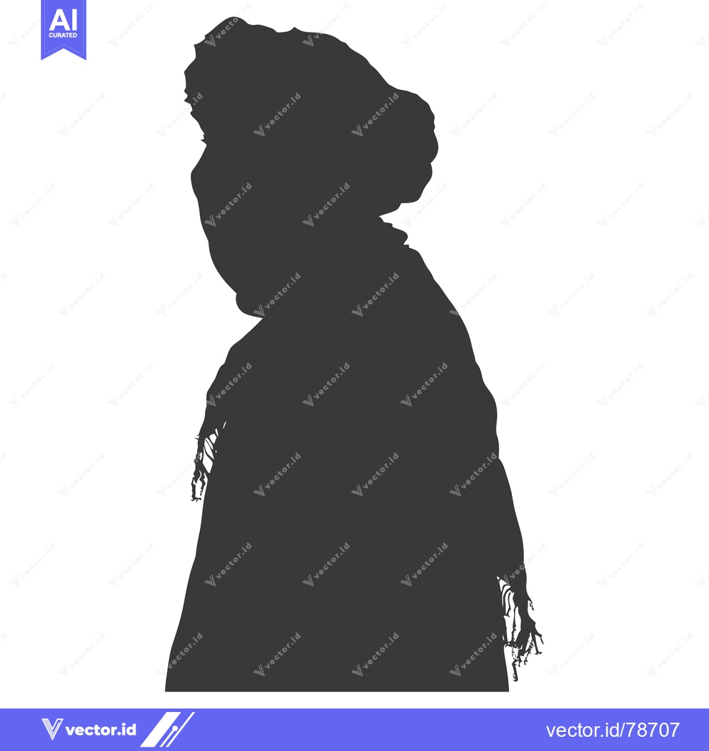 Premium Vector of Silhouette of a Person Wearing a Headscarf