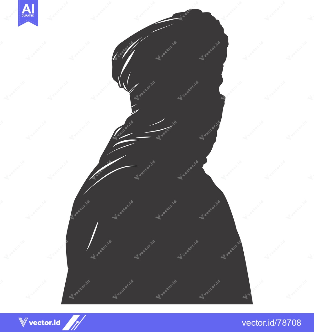 Premium Vector dari Silhouette of a Person Wearing a Headscarf