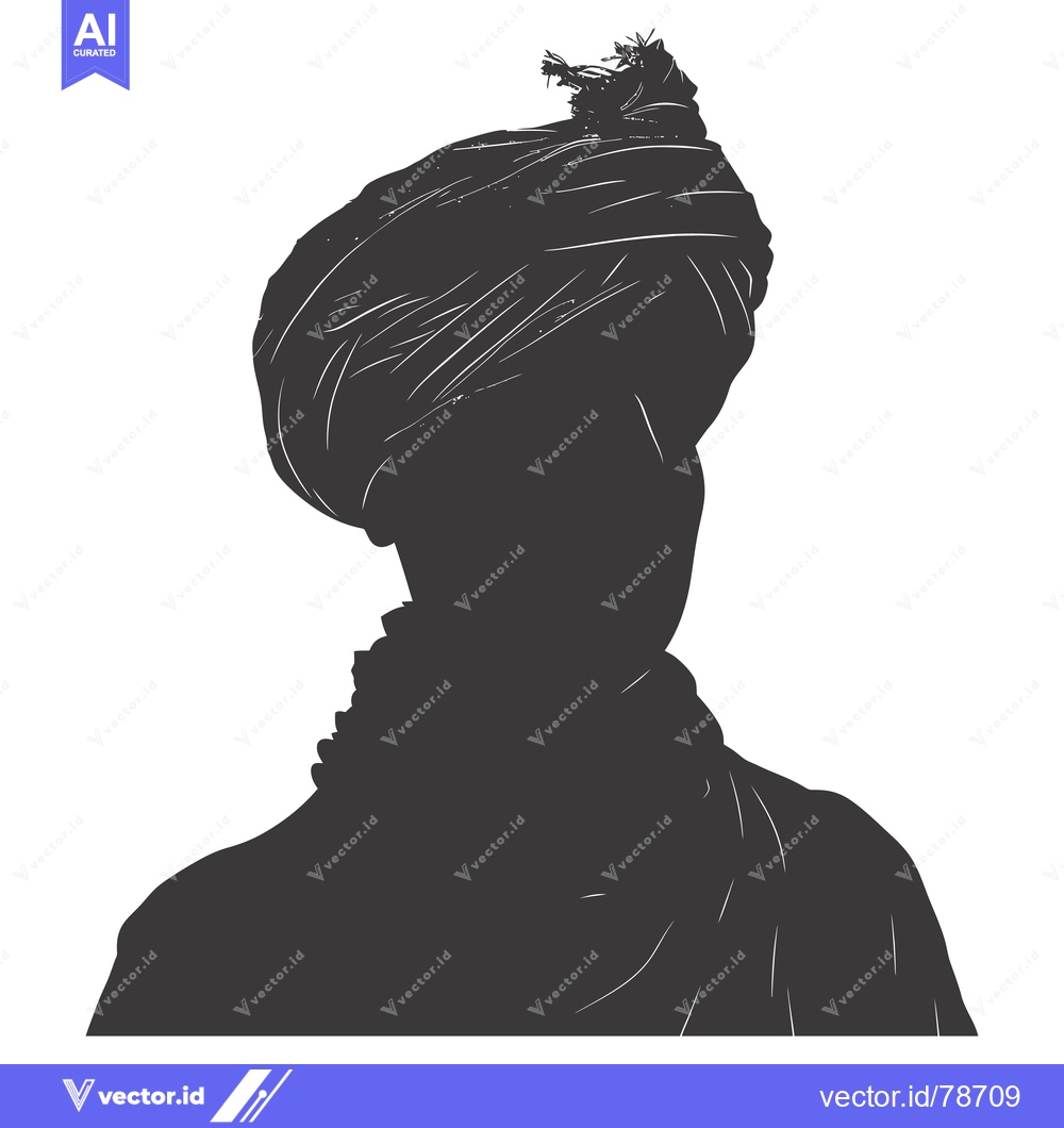 Premium Vector dari Silhouette of a Person Wearing a Turban