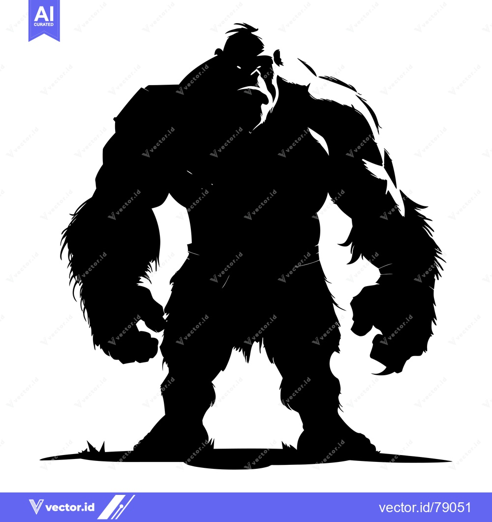 Premium Vector dari Silhouette of a Large, Powerful,  and Aggressive-Looking Humanoid Crea