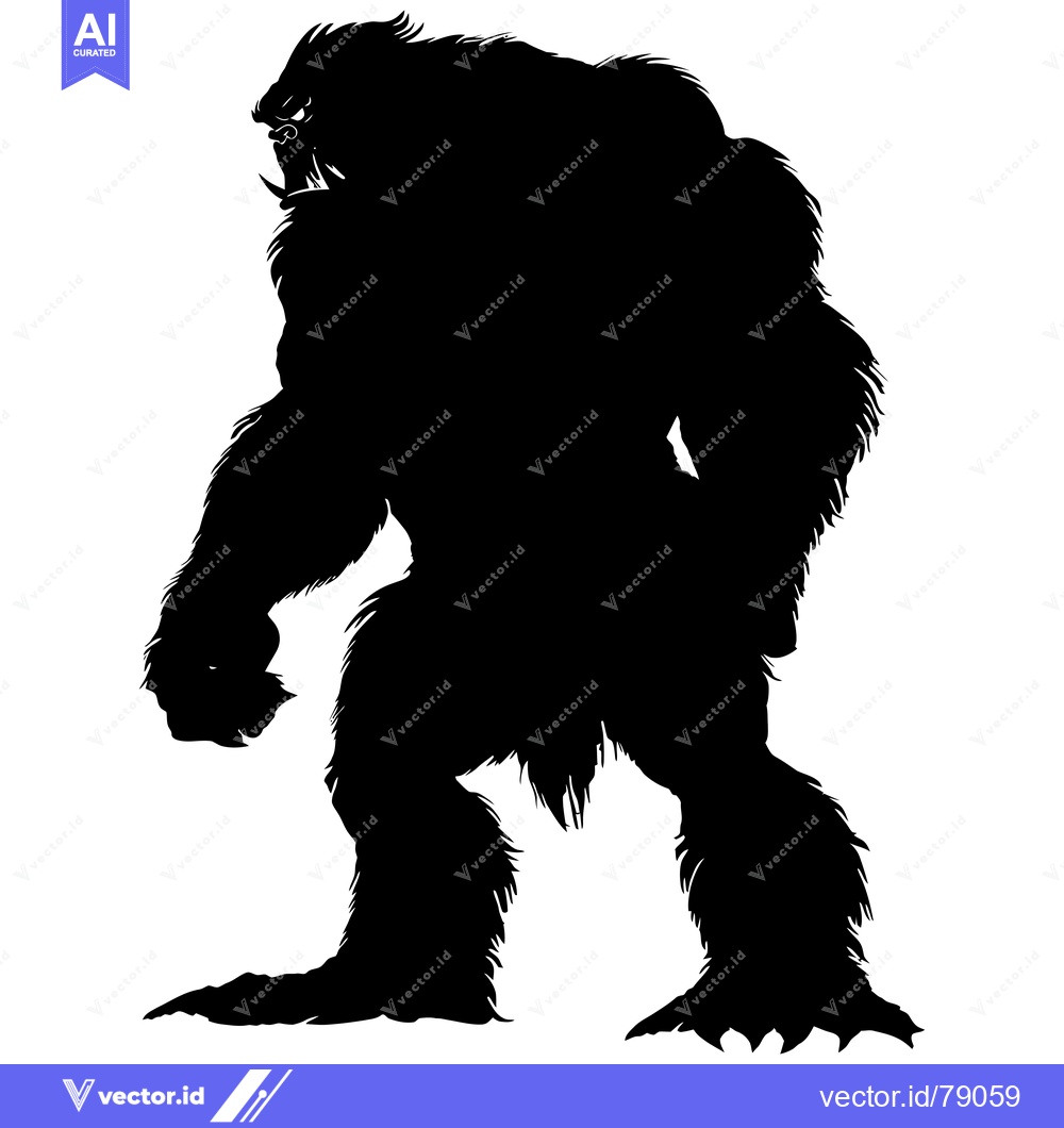 Premium Vector of Silhouette of a Ferocious, Hairy Creature