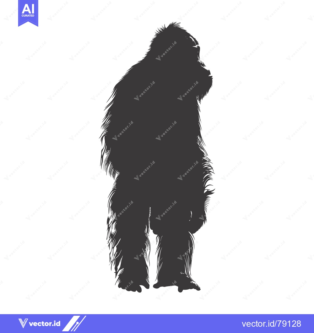 Premium Vector dari A Silhouette of a Standing Orangutan