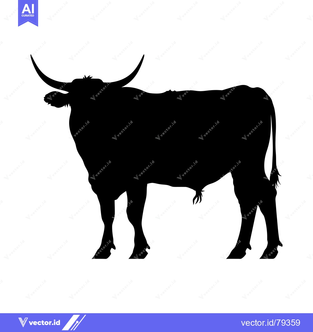 Premium Vector of Silhouette of a Texas Longhorn Bull