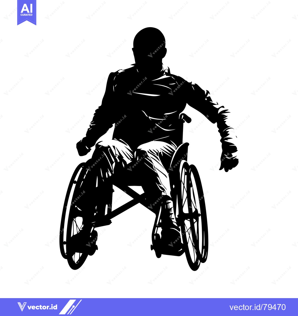 Premium Vector dari Silhouette of a Person in a Wheelchair
