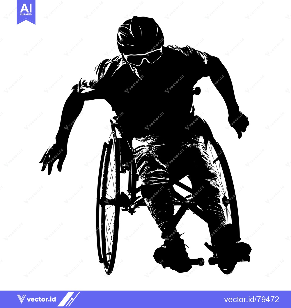 Premium Vector dari Silhouette of a Person in a Wheelchair