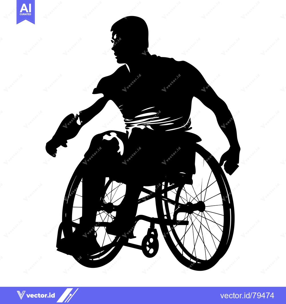 Premium Vector dari Silhouette of a Person in a Wheelchair