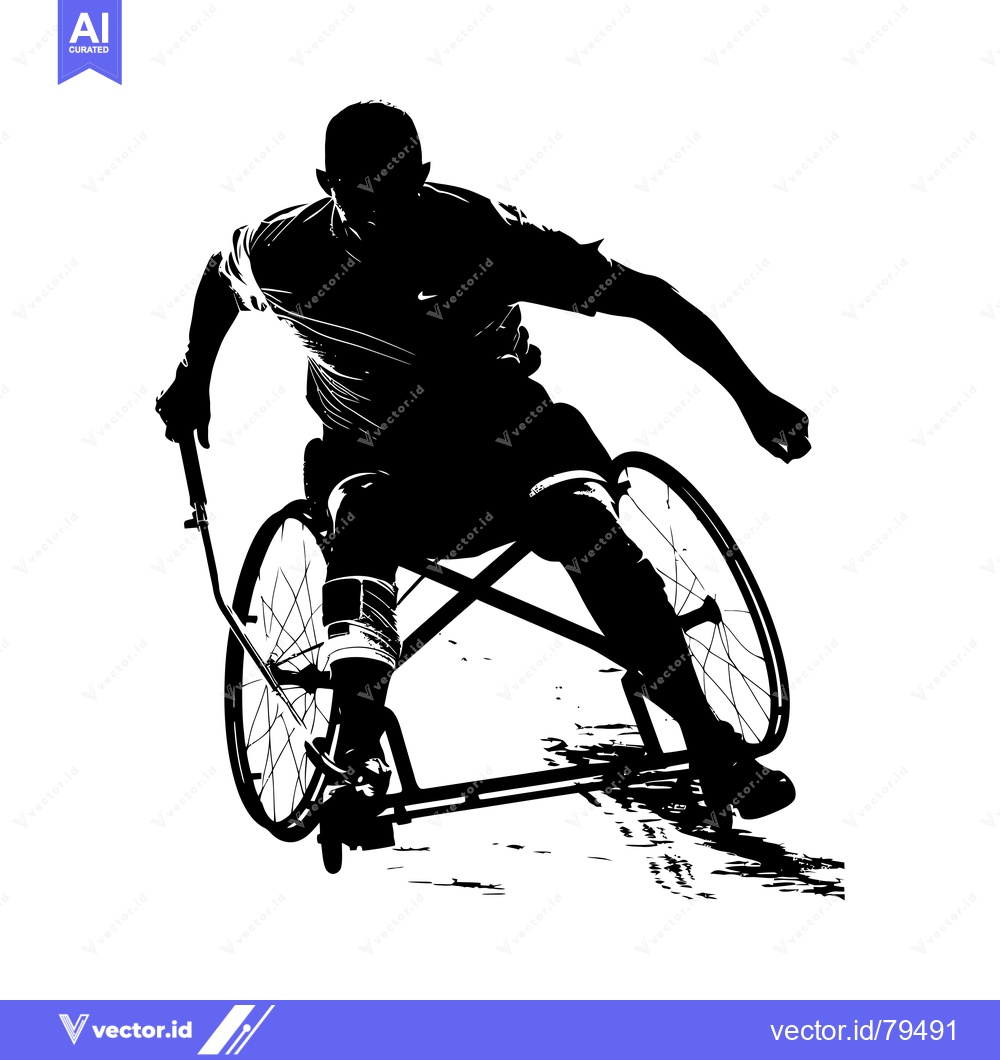 Premium Vector dari Silhouette of a wheelchair athlete racing