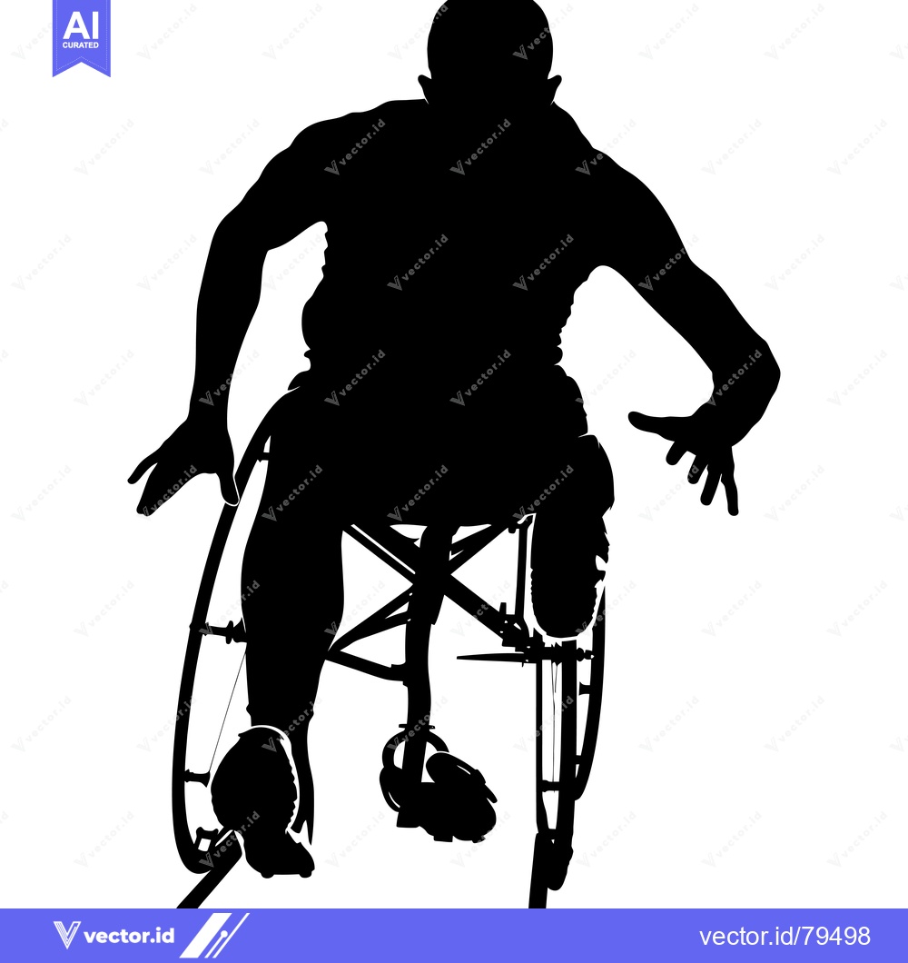 Premium Vector dari Silhouette of a wheelchair athlete in motion