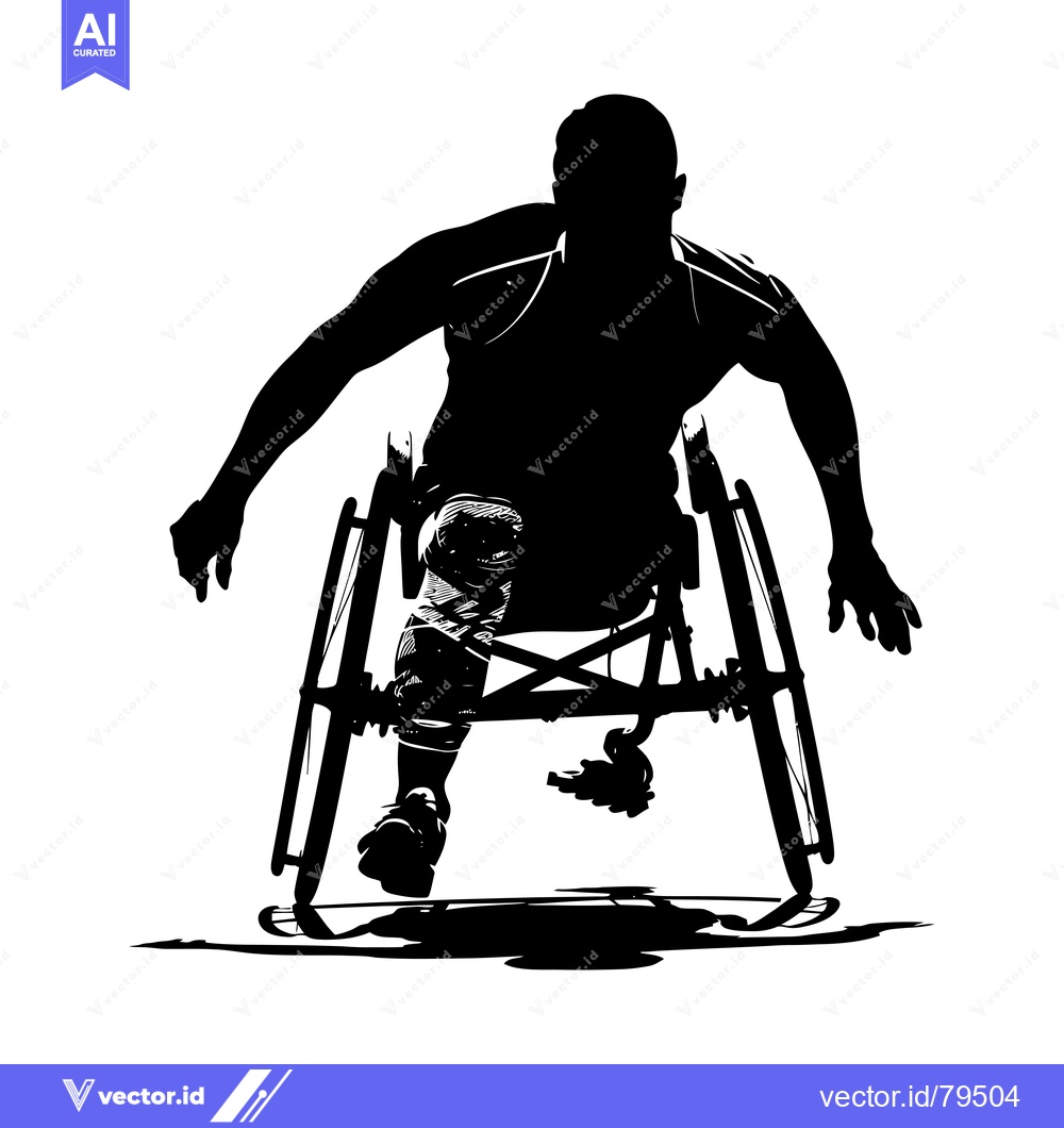 Premium Vector dari Silhouette of a Man in a Wheelchair, Reaching Out with His Hand
