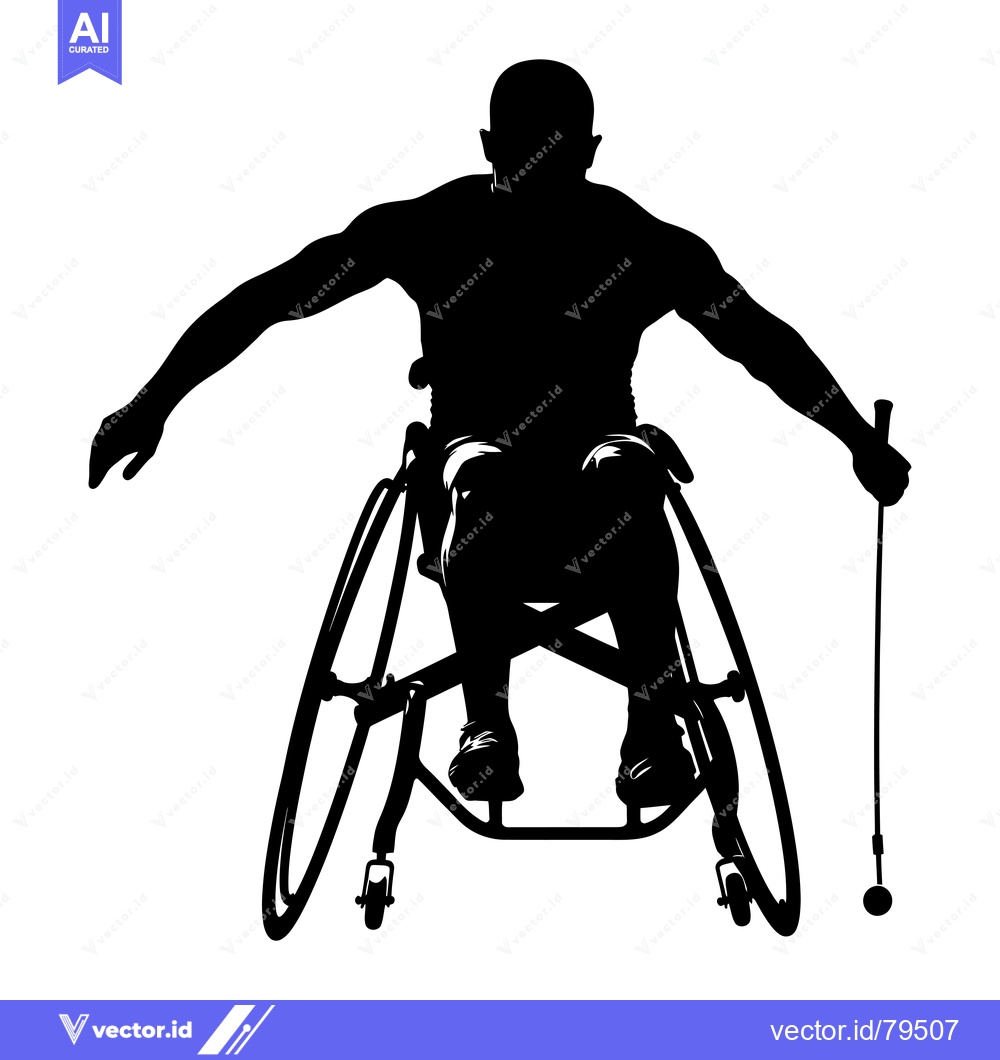 Premium Vector dari Silhouette of a Wheelchair-Bound Person Playing Golf