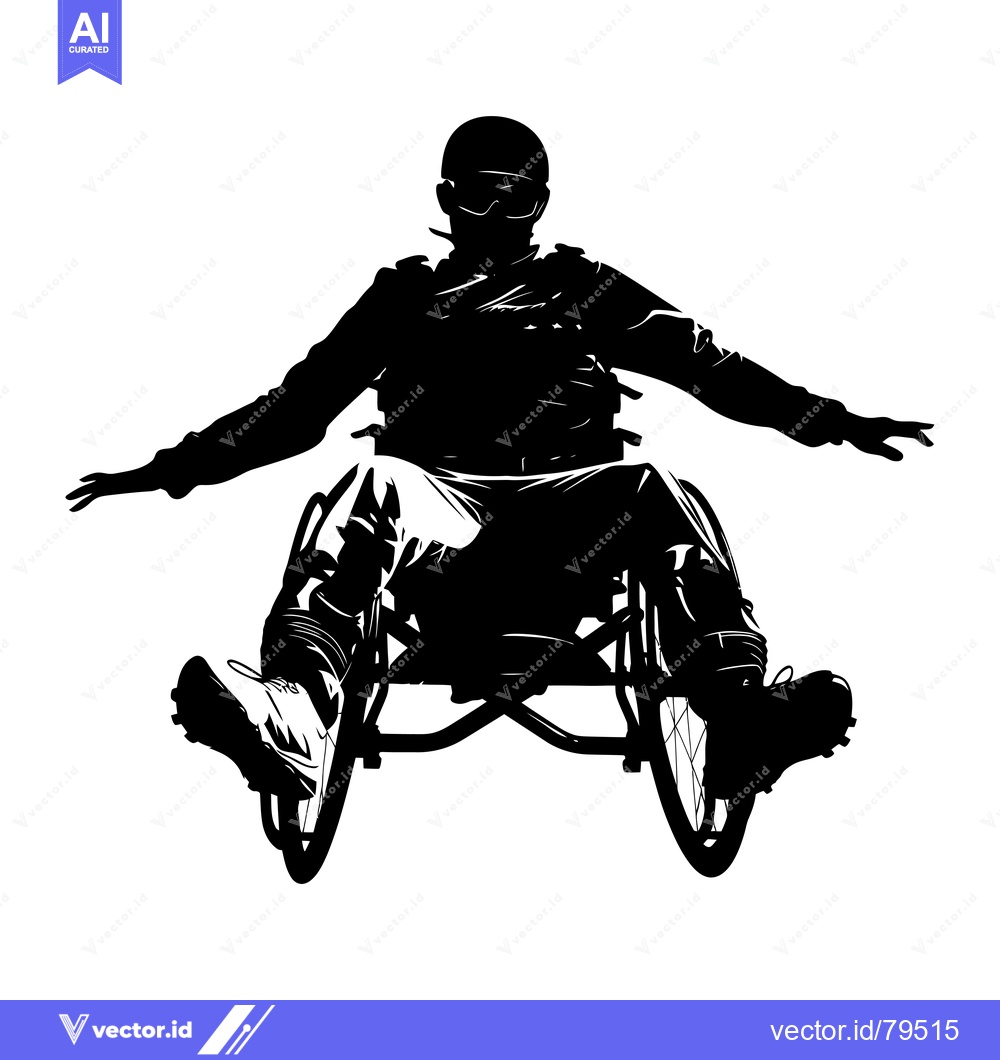 Premium Vector of Silhouette of a Person in a Wheelchair Reaching Outward