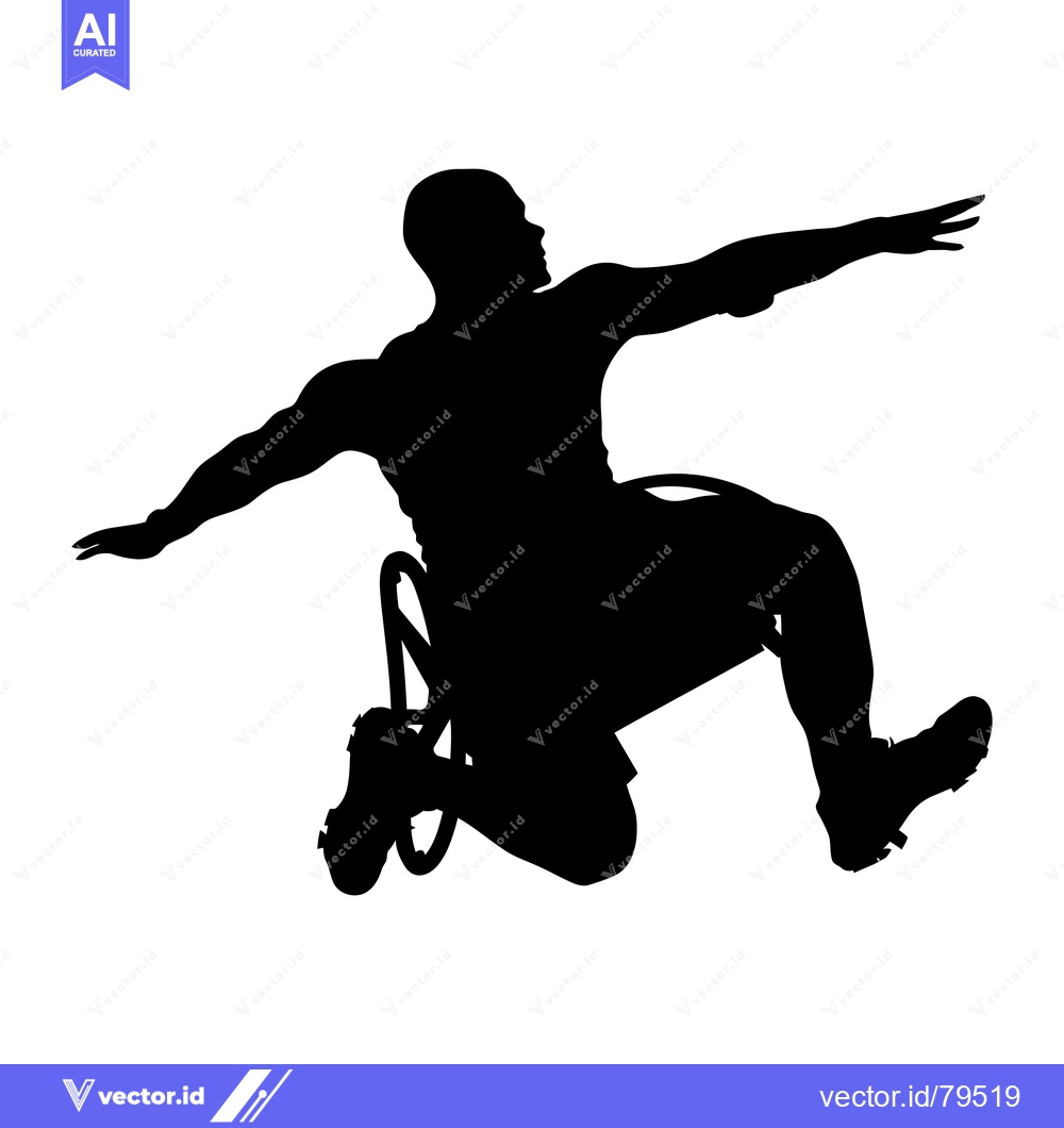 Premium Vector dari Silhouette of a wheelchair athlete in mid-air