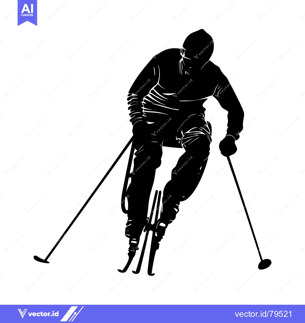 Premium Vector dari Silhouette of a Cross-Country Ski Athlete in Motion