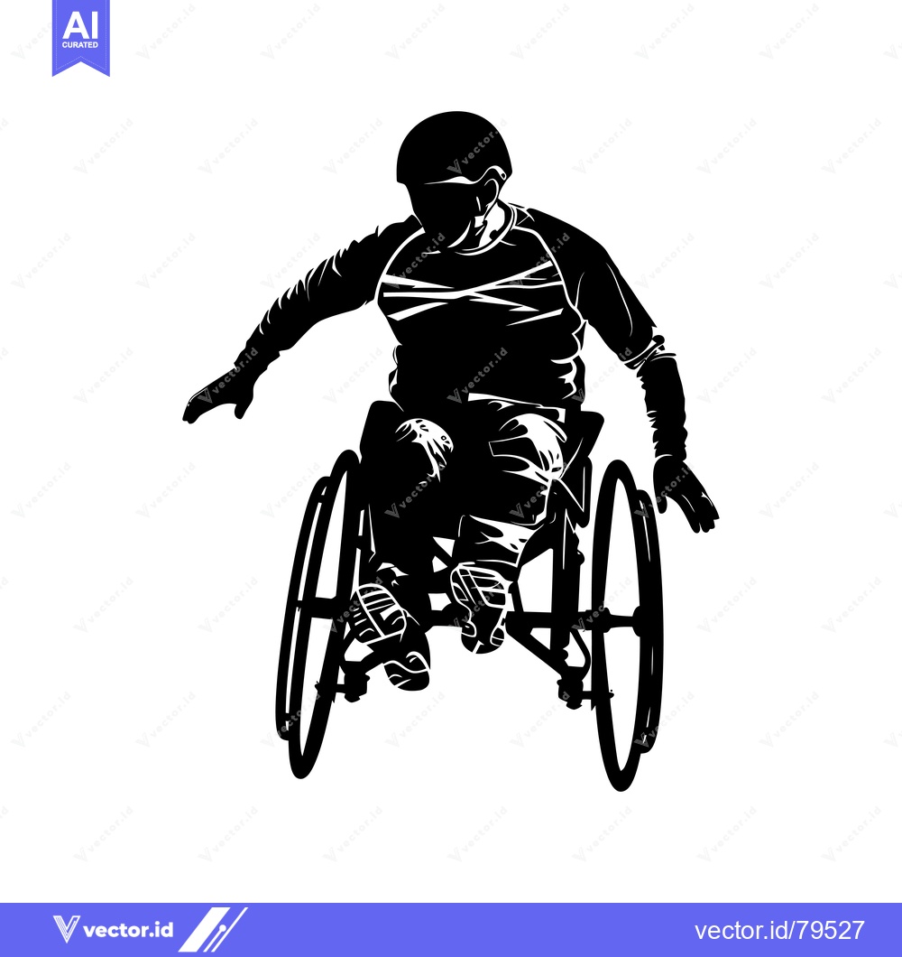 Premium Vector dari Black and White Silhouette of a Person in a Wheelchair