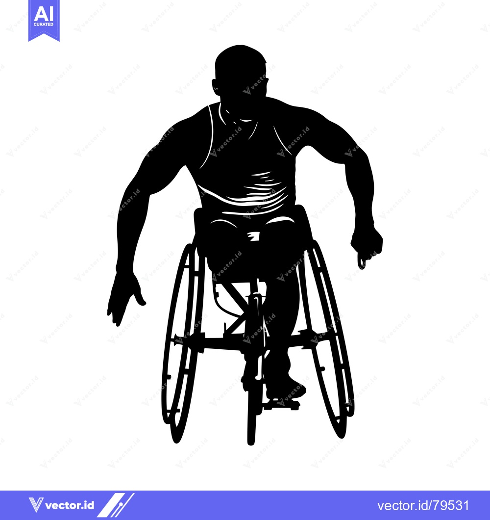 Premium Vector of Silhouette of a man in a wheelchair with arms outstretched
