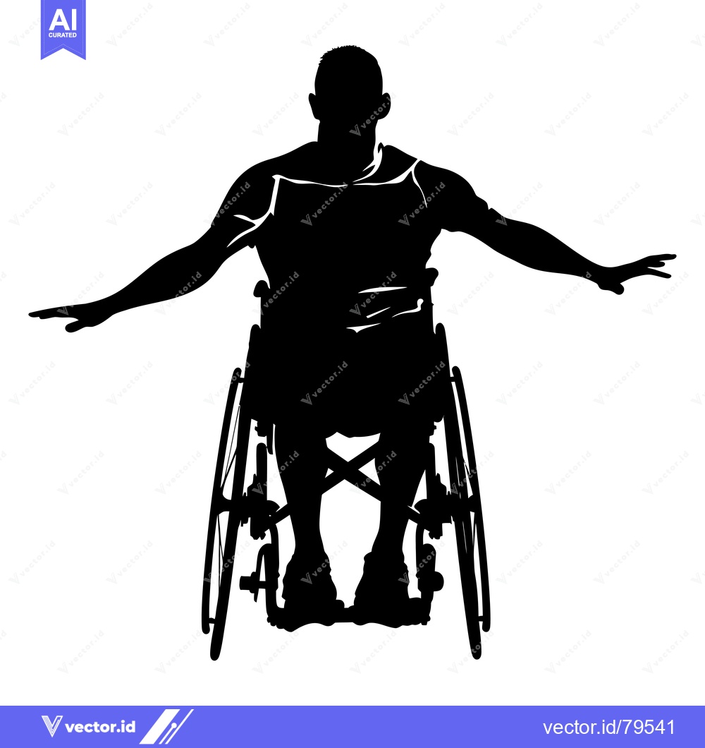 Premium Vector of Silhouette of a Person in a Wheelchair with Outstretched Arms
