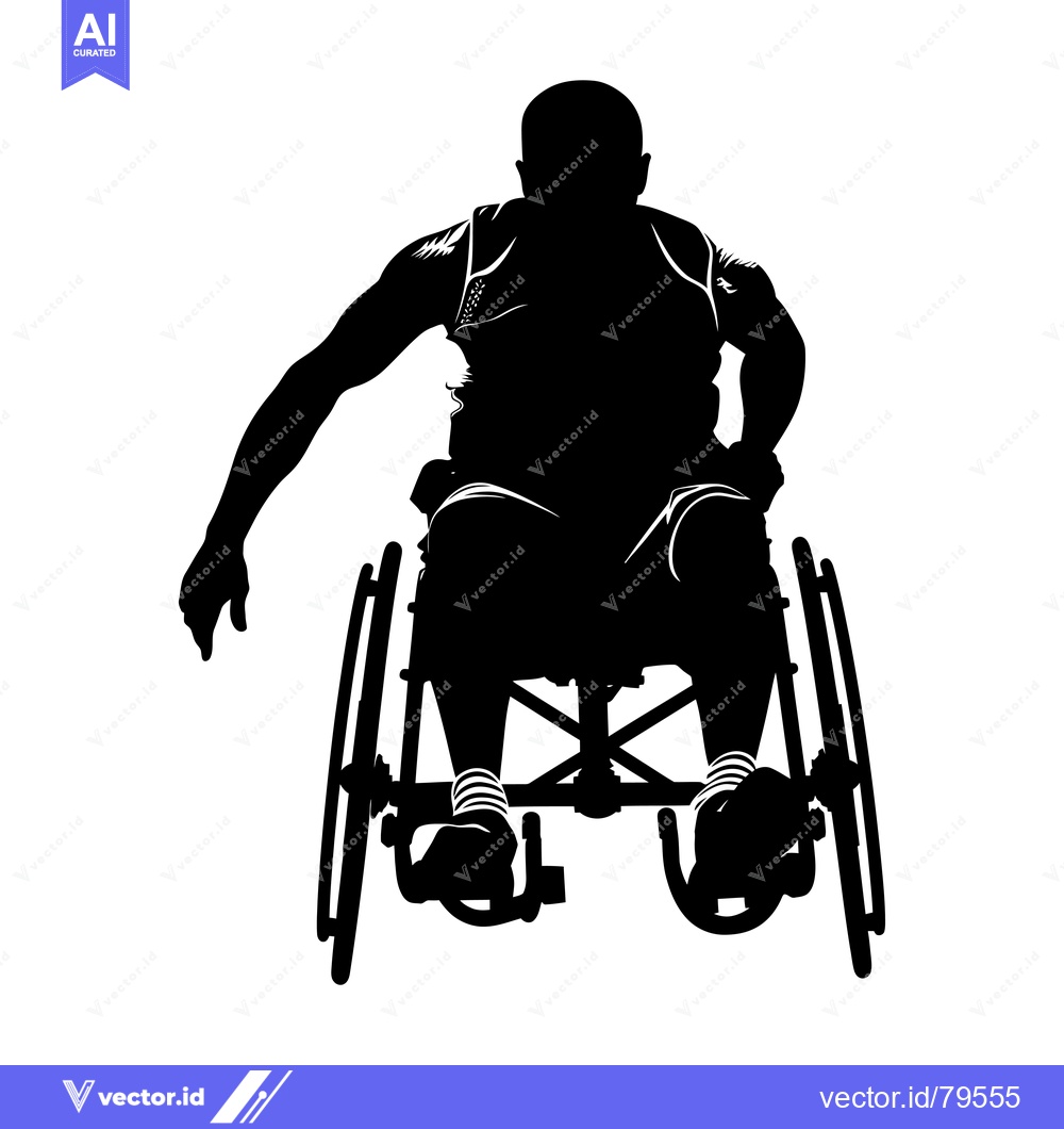 Premium Vector dari Silhouette of a Man in a Wheelchair