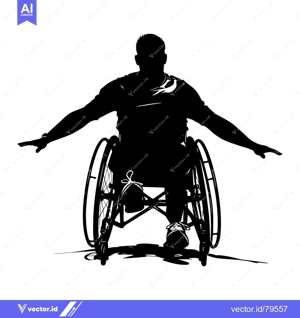 Premium Vector of Silhouette of a Man in a Wheelchair with Arms Outstretched
