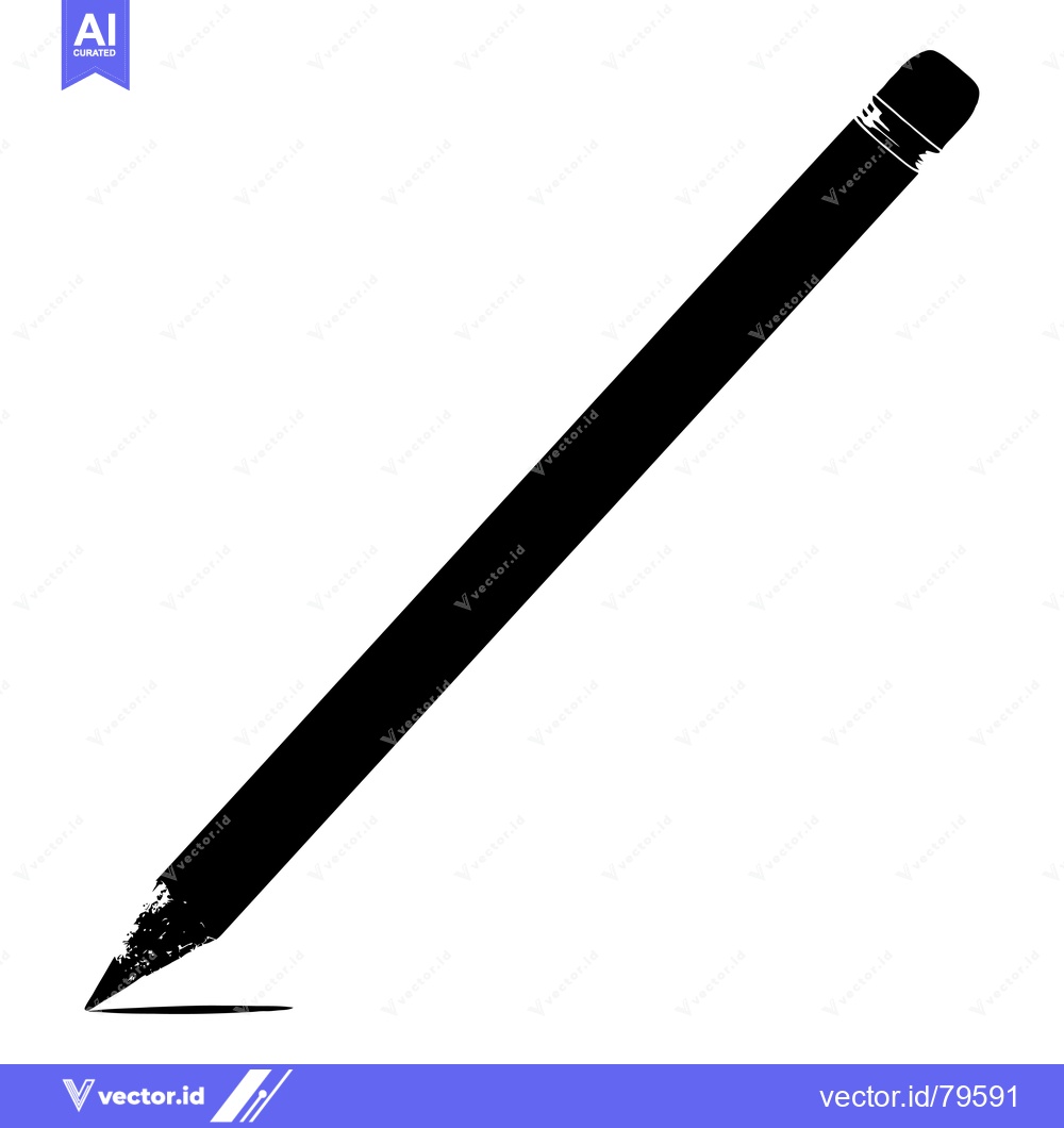 Premium Vector of Black and White Illustration of a Pencil Drawing a Line