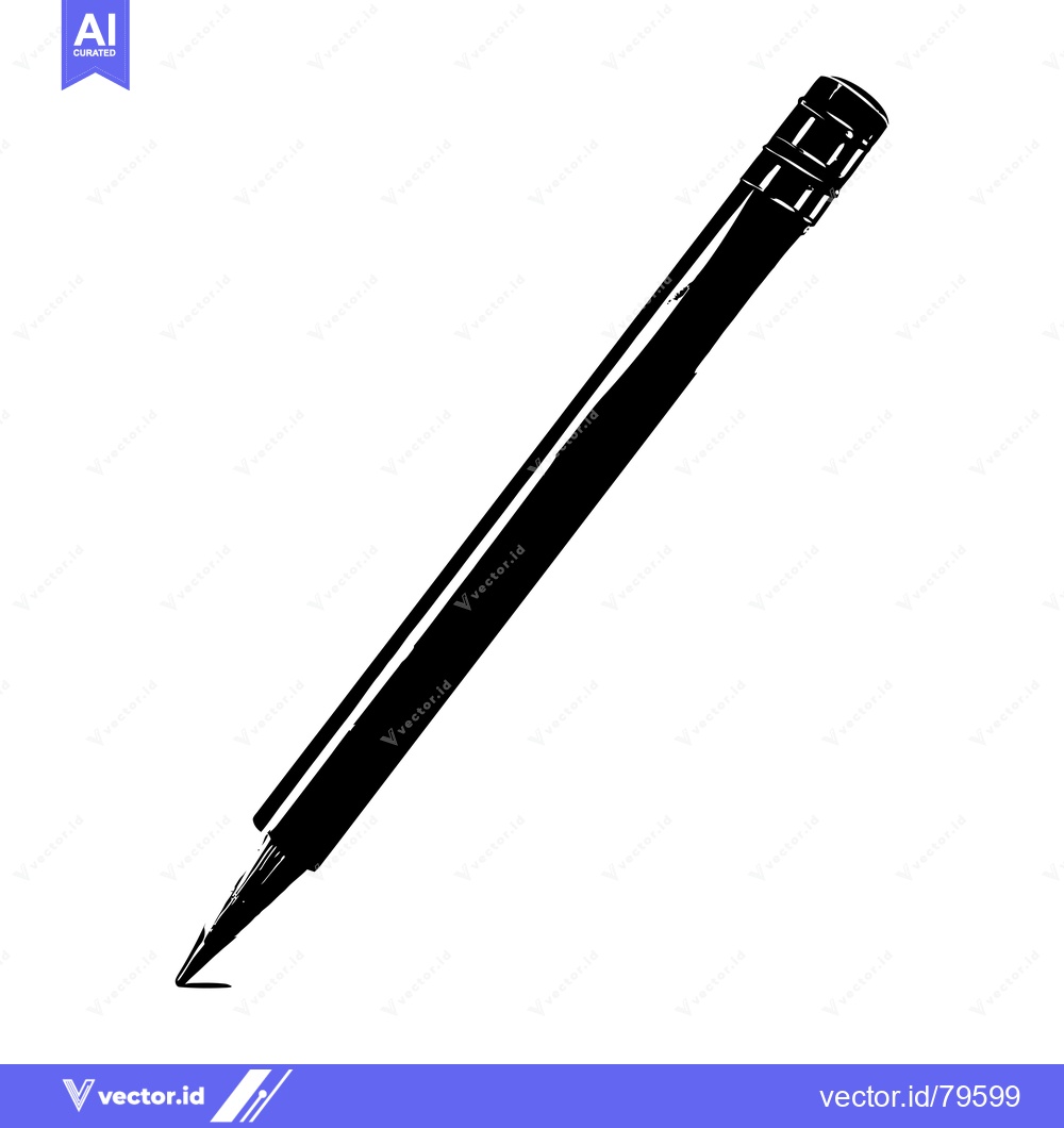 Premium Vector of Black and white silhouette of a pen writing on a white surface
