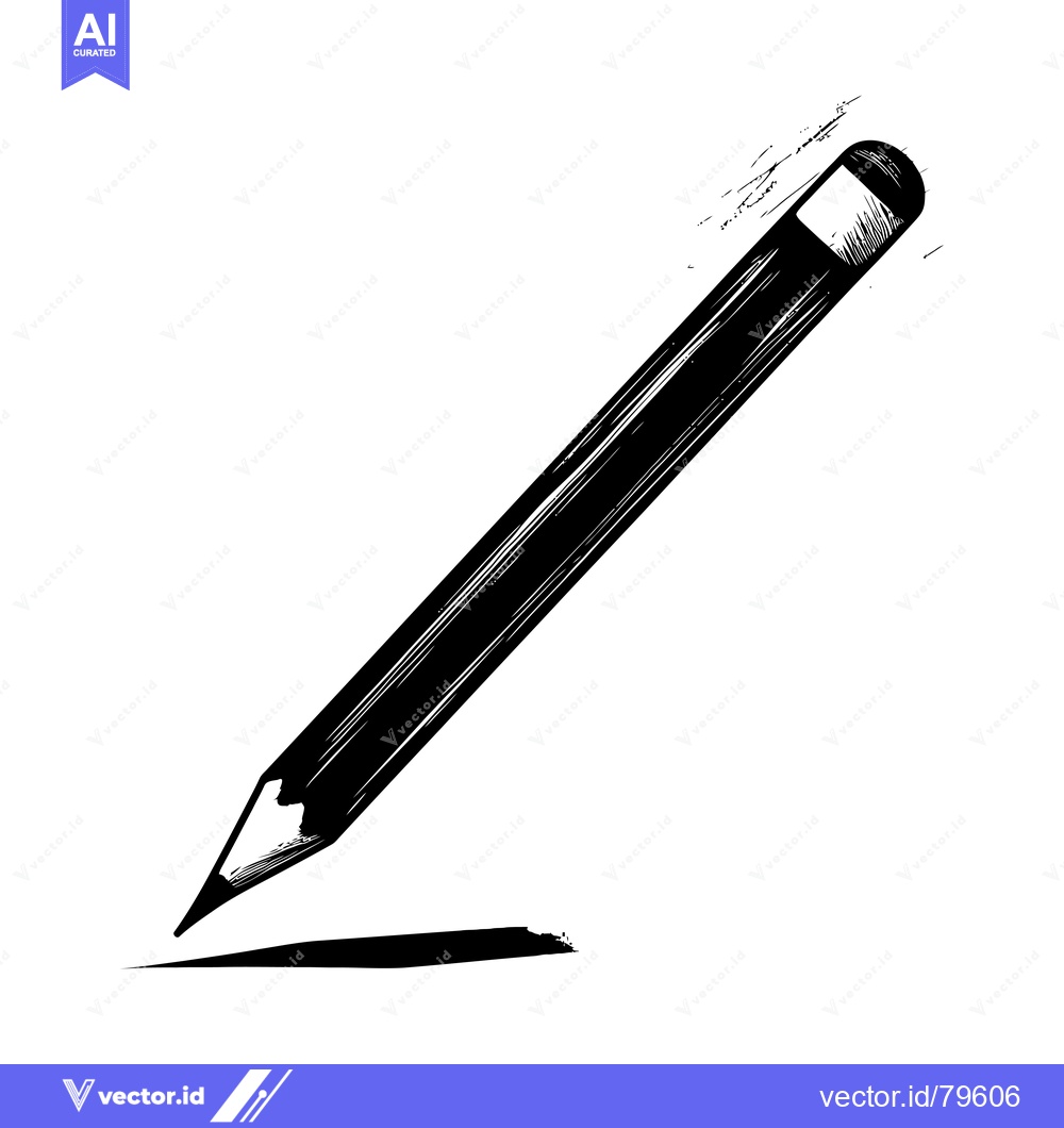 Premium Vector of Hand-drawn sketch of a pencil with a line drawn underneath it