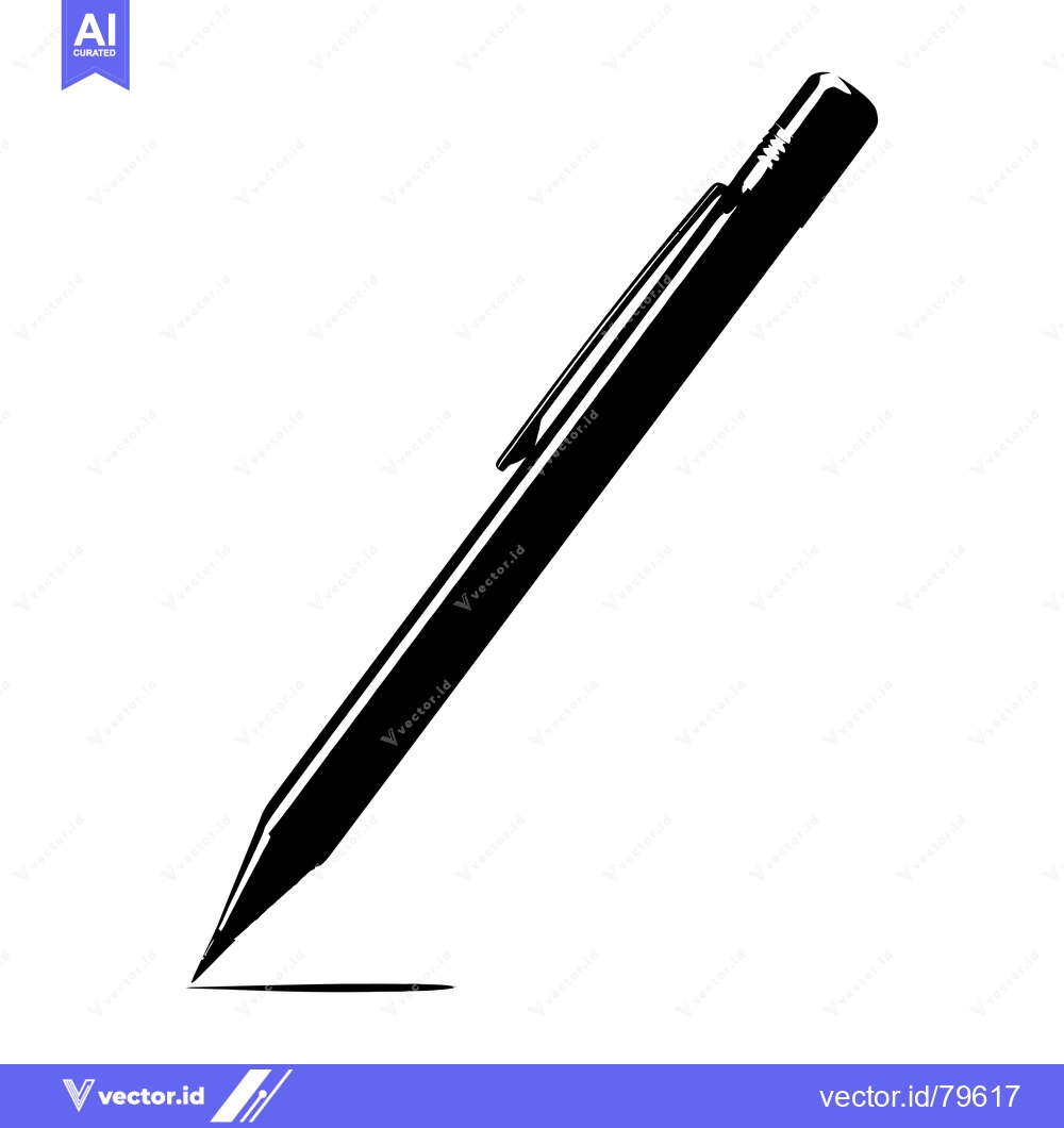 Premium Vector dari A Black and White Silhouette of a Pencil Drawing a Line