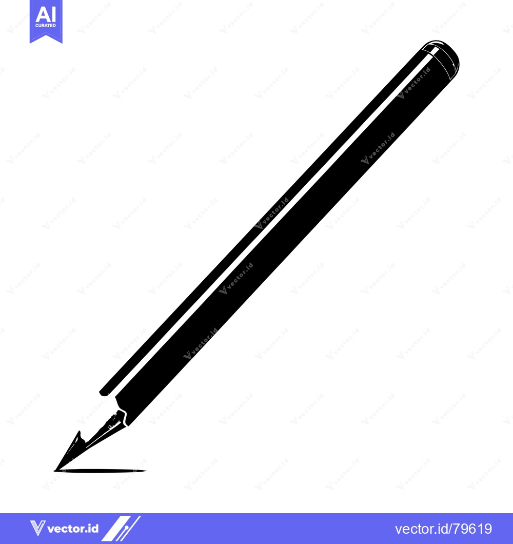 Premium Vector dari Black and White Illustration of a Pencil Drawing a Line