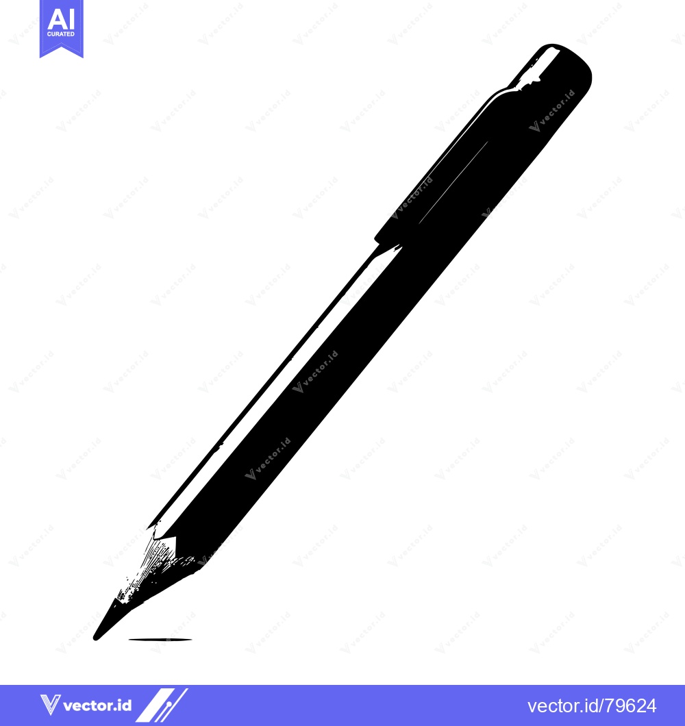 Premium Vector of Black and White Pencil Illustration with a Sharp Point