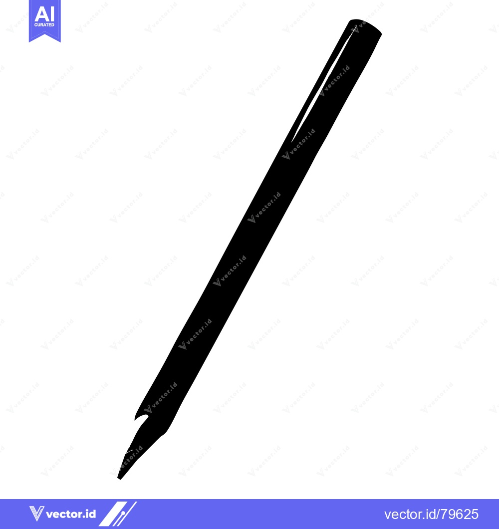 Premium Vector dari Black and white illustration of a pencil