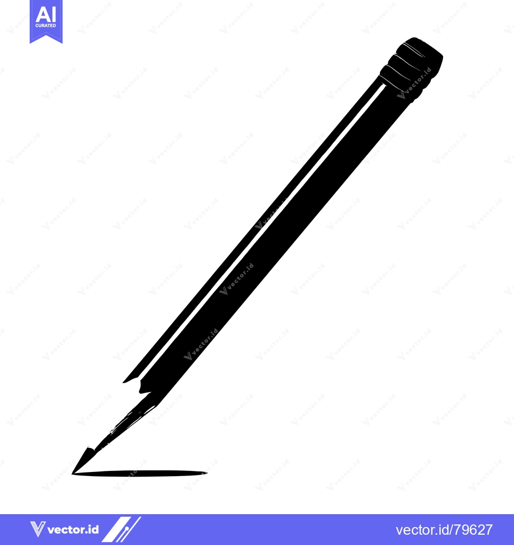 Premium Vector dari Black and White Illustration of a Pencil Drawing a Line