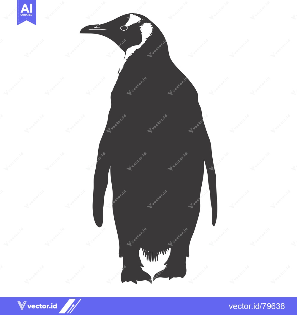Premium Vector dari Silhouette of a penguin standing on a white background
