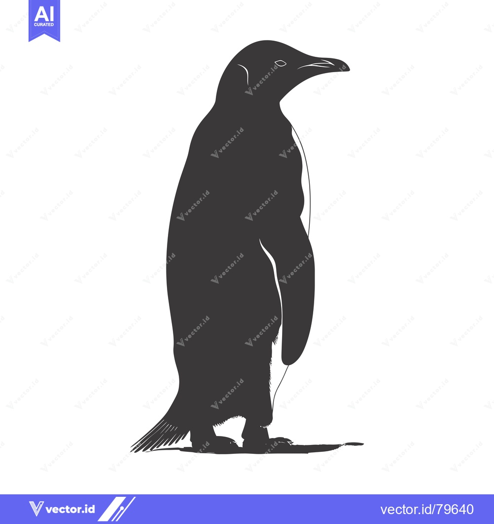 Premium Vector dari A Silhouette of a Penguin Standing on a White Background