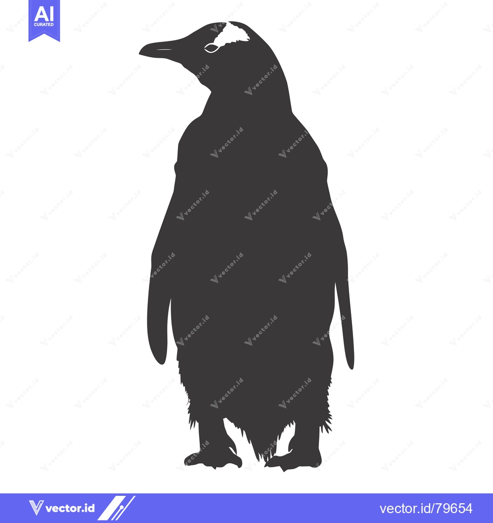 Premium Vector dari Silhouette of a penguin standing on a white background