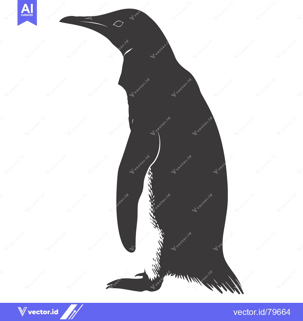 Premium Vector of A Silhouette of a Standing Penguin
