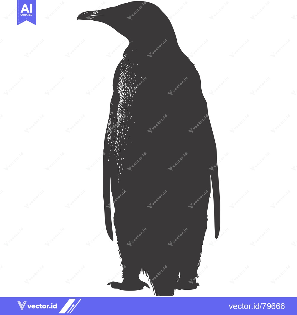 Premium Vector dari Silhouette of a Penguin Standing Tall