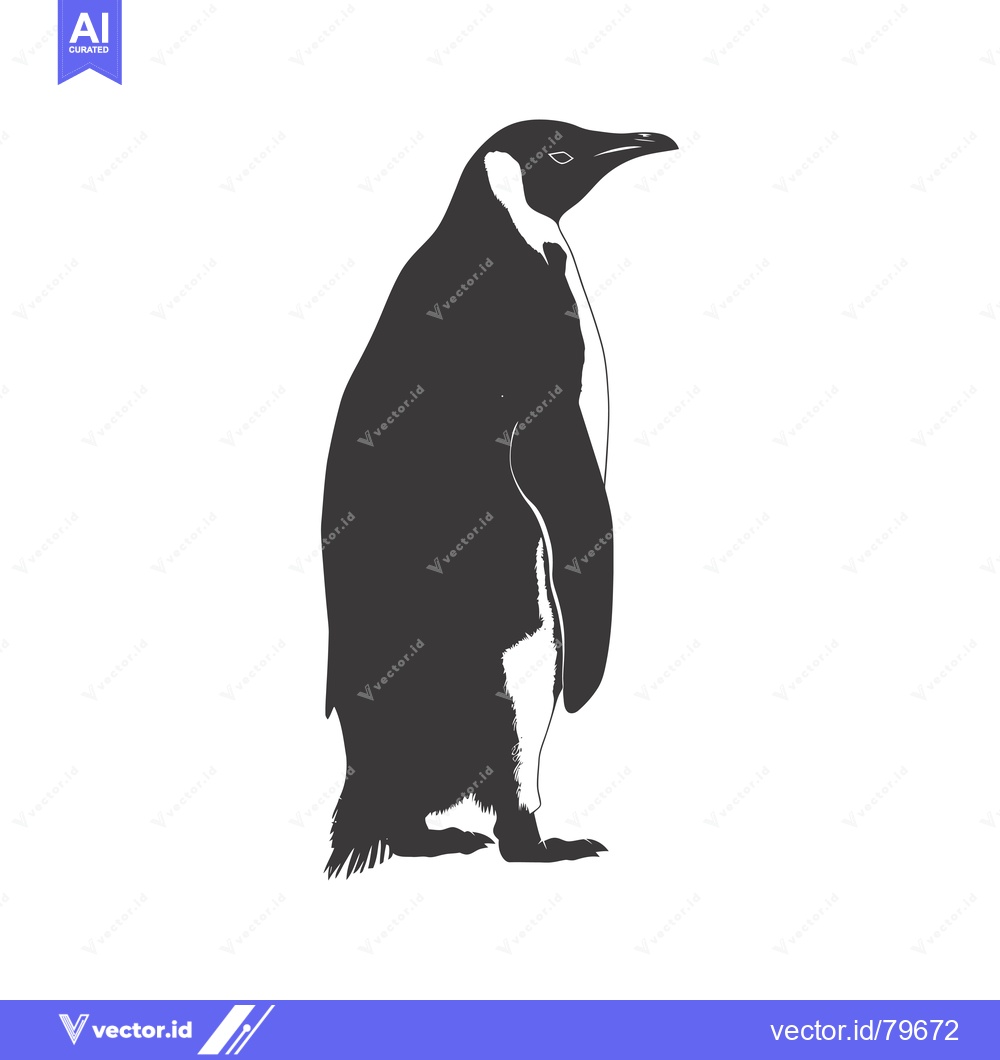 Premium Vector of A Silhouette of a Standing Penguin