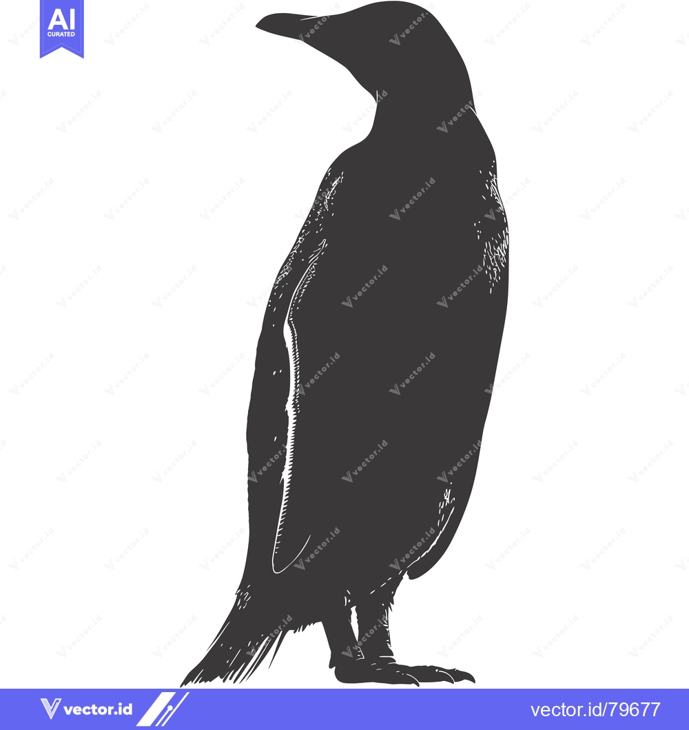 Premium Vector of Silhouette of a Standing Penguin