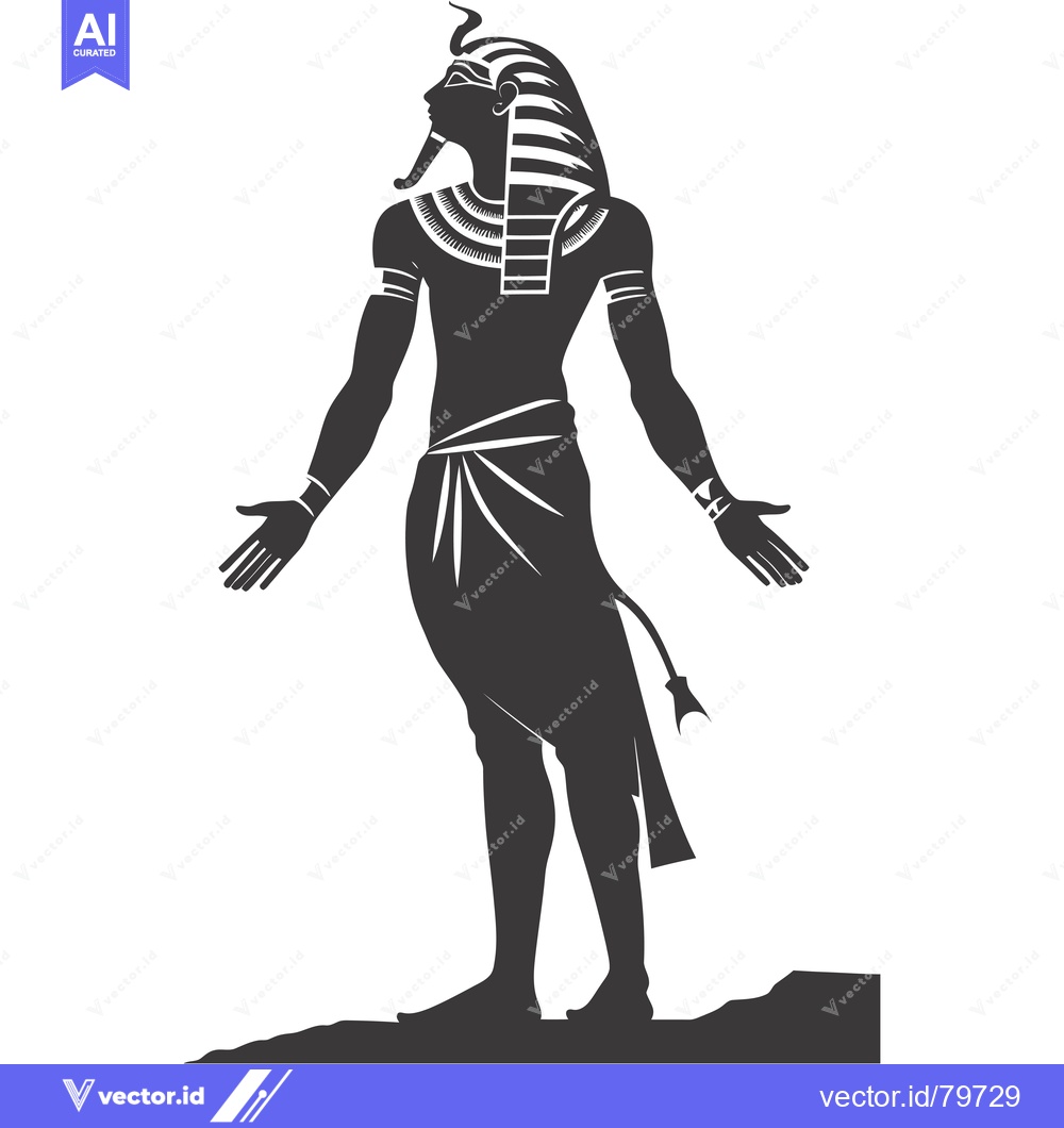 Premium Vector of Silhouette of an Egyptian Pharaoh with a Horned Headdress