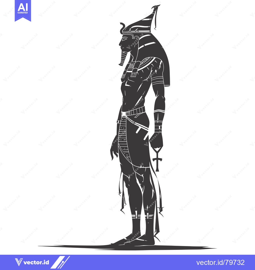 Premium Vector of Silhouette of an Egyptian Pharaoh in Traditional Attire
