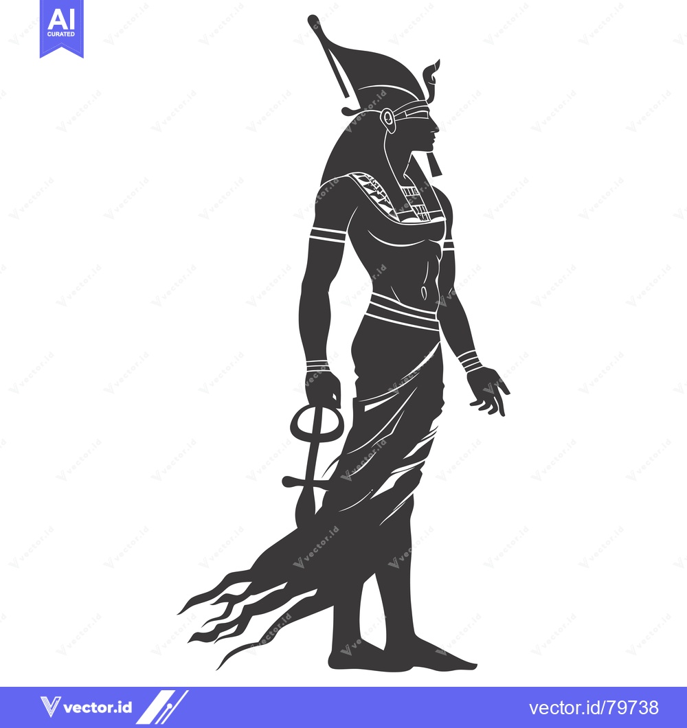 Premium Vector of Silhouette of an Egyptian Pharaoh Holding a Crook and Flail