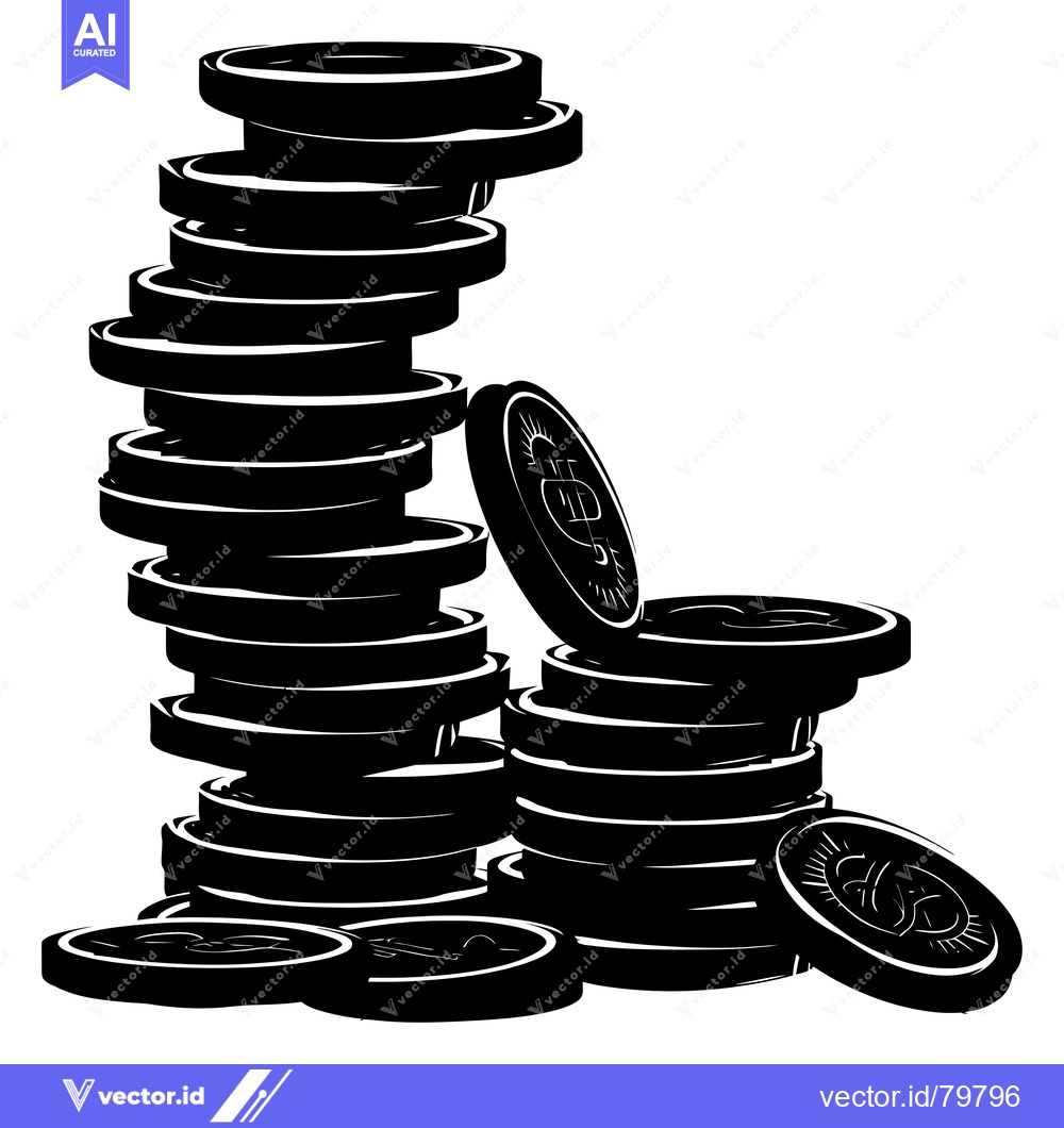 Premium Vector dari Stack of coins with dollar sign on one coin