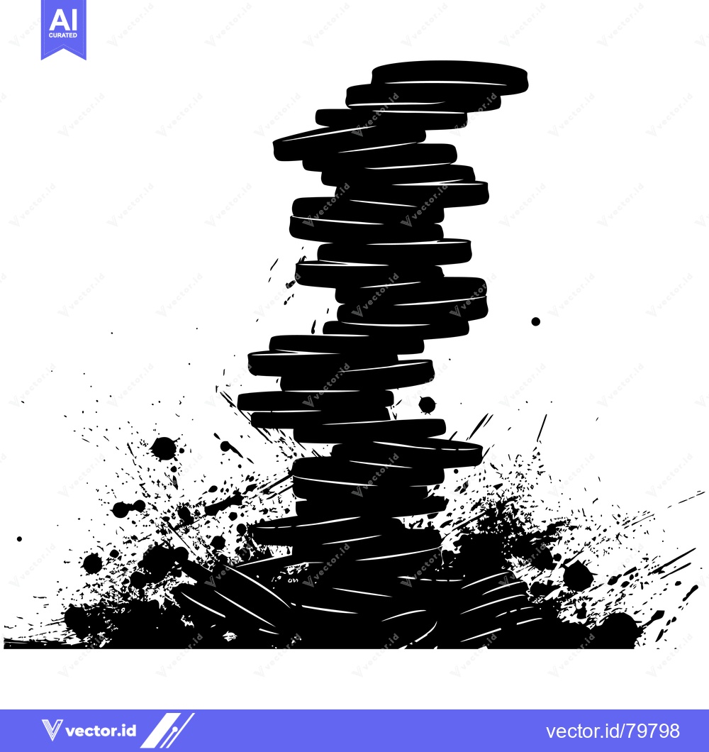 Premium Vector dari Stacked Circular Shapes With Black Splatter