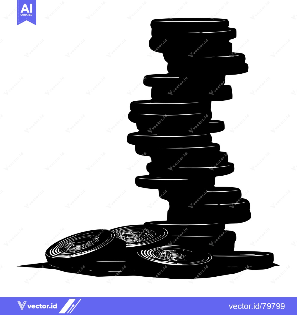 Premium Vector dari A Stack of Onion Slices in Silhouette