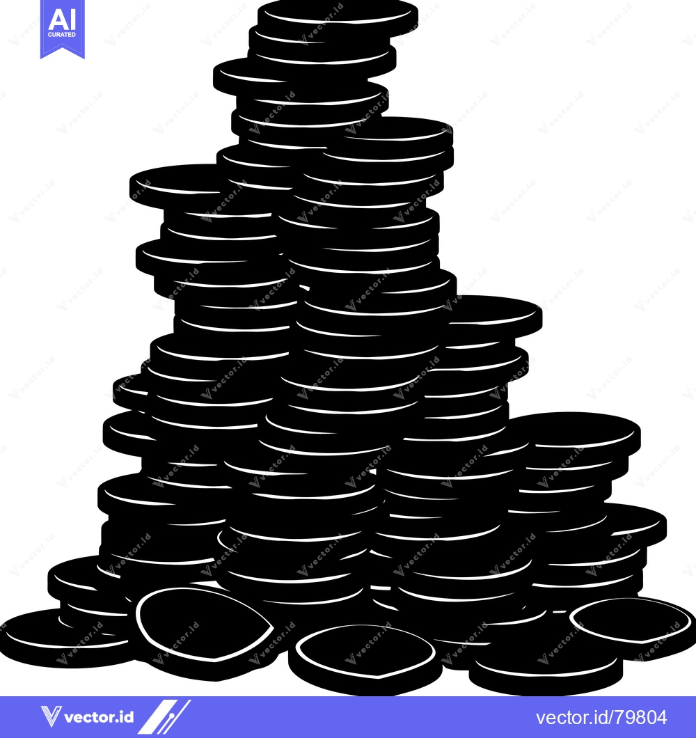 Premium Vector dari A large pile of coins stacked high
