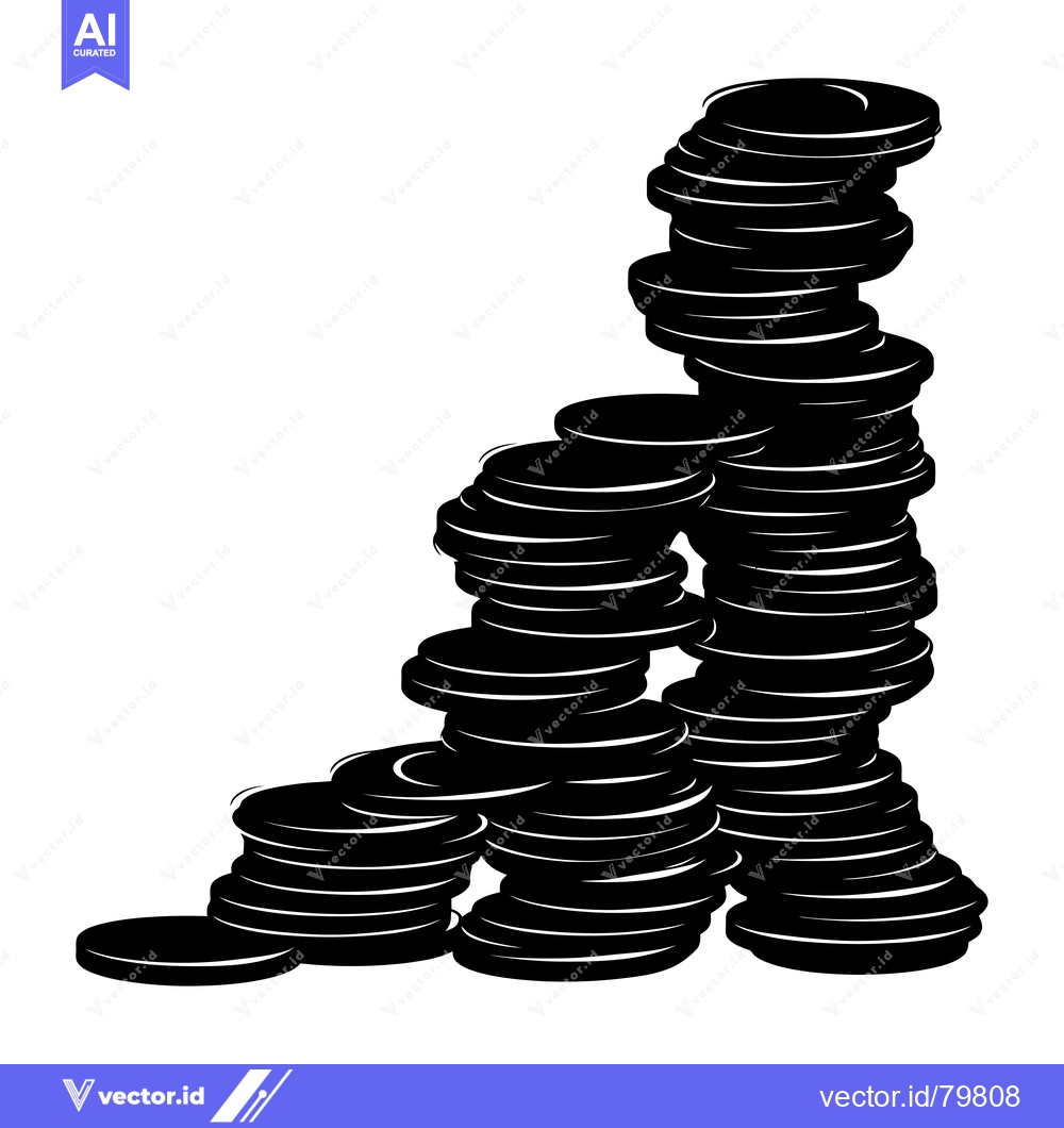 Premium Vector dari A Stack of Black Circular Objects Forming an Abstract Design