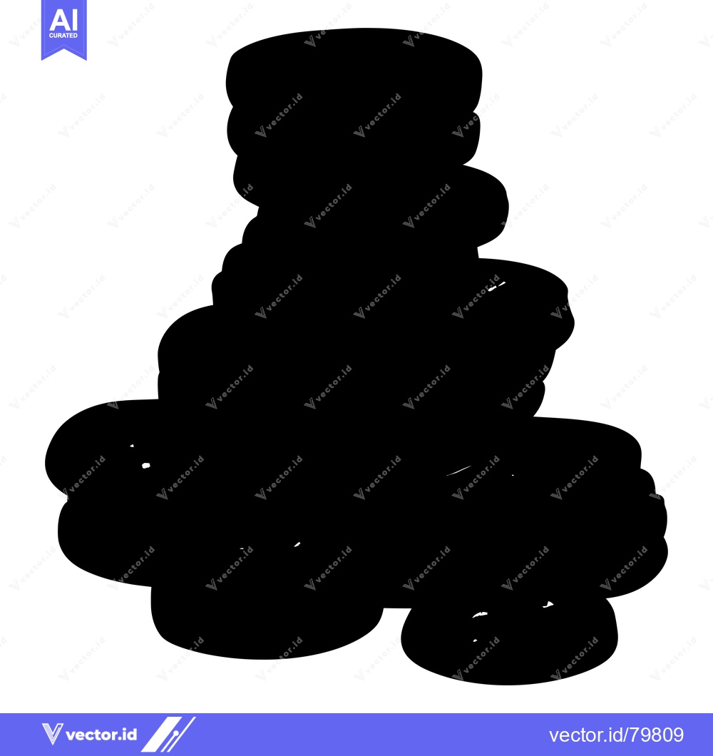 Premium Vector dari A Stack of Round Objects in Silhouette