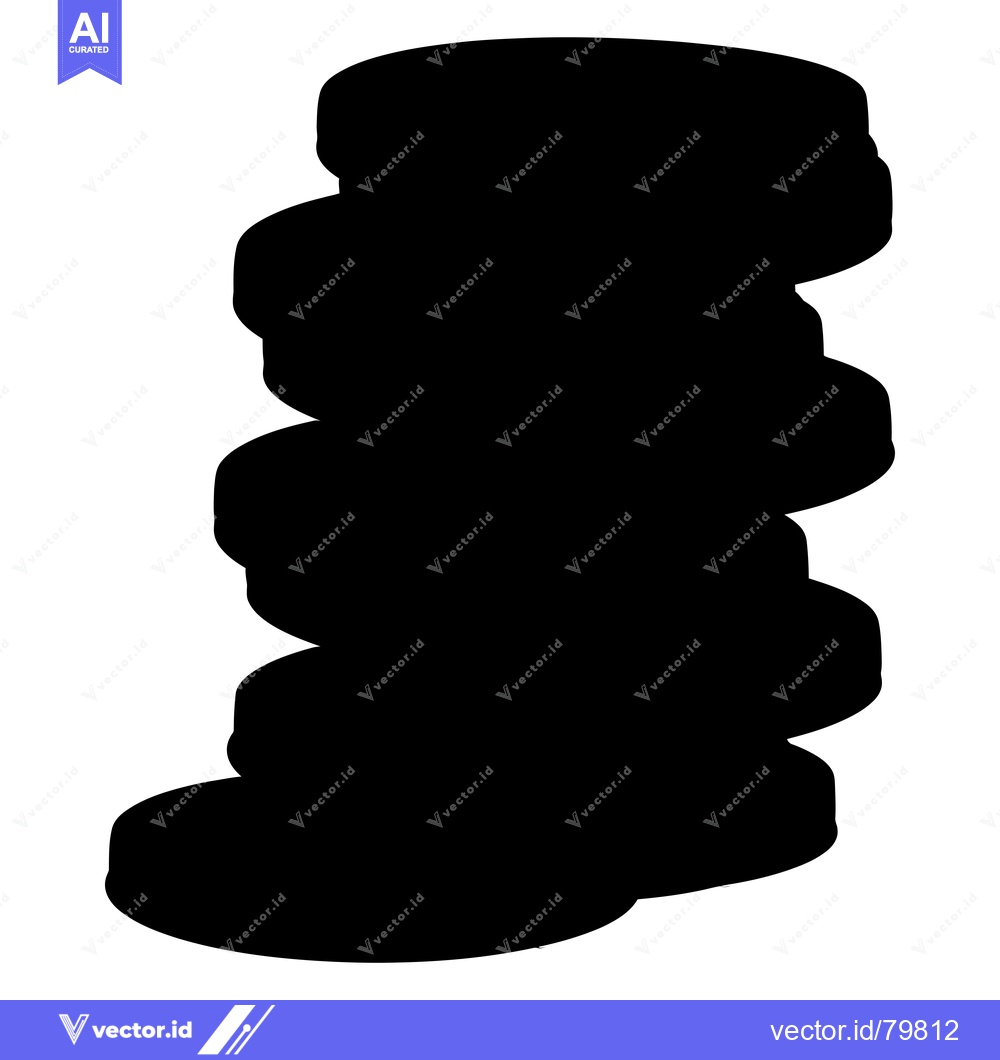 Premium Vector dari Stack of Five Circular Objects Silhouette