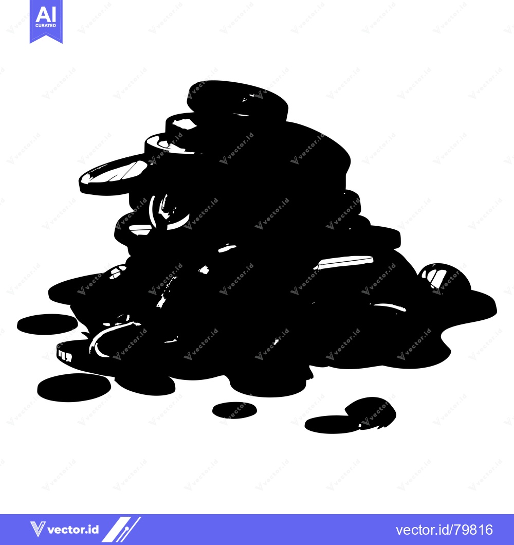 Premium Vector dari A Stack of Coins and Scattered Coins